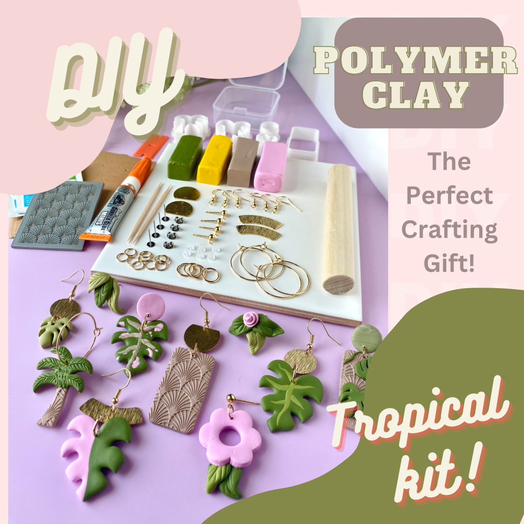 DIY Polymer Clay Earring Kit - TROPICAL EARRING KIT - Makes 6 sets